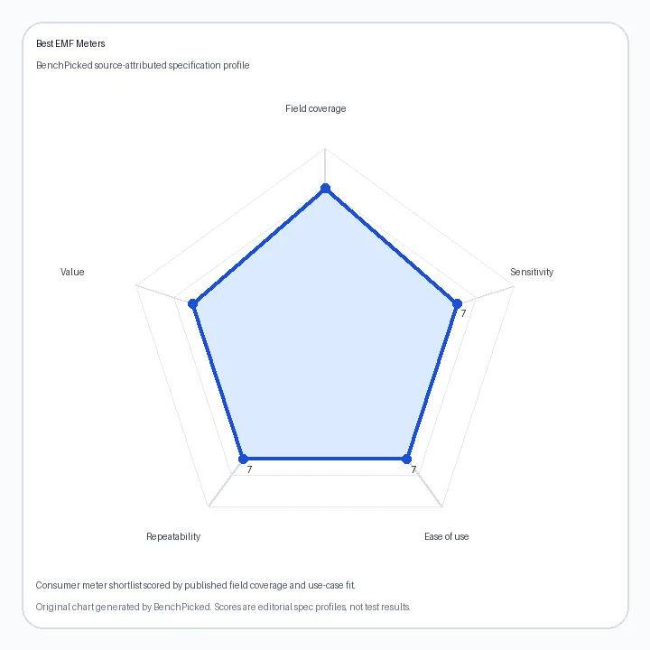 Best EMF Meters specification radar chart