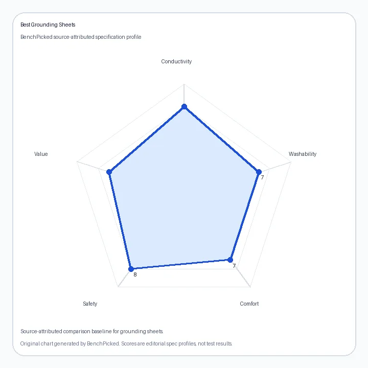 Best Grounding Sheets specification radar chart